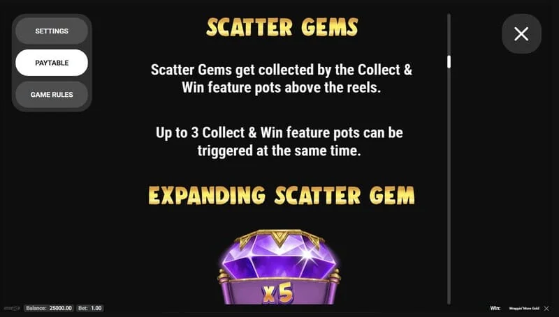 Wrappin' More Gold - gem scatter on the reels